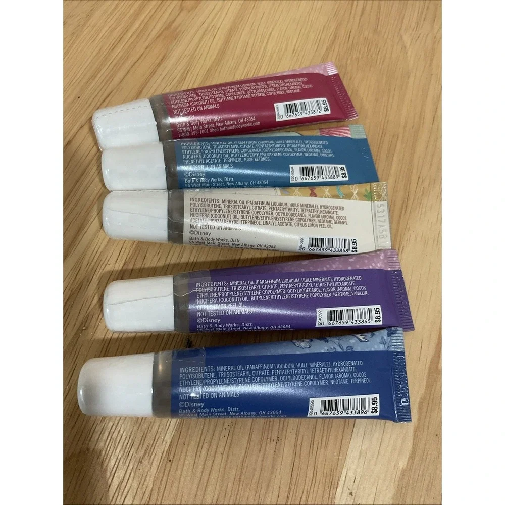 Bath & Body Works Disney Princess Lip Gloss 5 Piece Set ~ New/Sealed